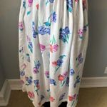 Vintage homemade white roses daisy floral printed maxi skirt Small Pink Size XS Photo 1