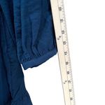 Madewell Sophia Open Back Mini Dress L Blue Fit Flare Shirred Soft Twill Boho Photo 6