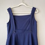 Moulinette Soeurs Anthropologie Dress Y2K Blue Nautical Fisherman Preppy 10 Overall Button Mini Photo 6
