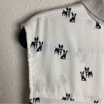 Jane and Delancey  Size Medium Bulldogs Button Down Sleeveless Blouse White Photo 5