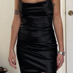 Mini black Cloud Ten dress with cowl neck and ruching. size small #minidress Photo 0