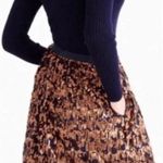 J.Crew Navy Blue Bronze Copper Formal Sequin A-Line Party Mini Skirt Size 0 NWT Photo 1