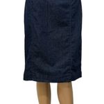 Ann Taylor Jean Skirt Womens Sz 4 Straight Pencil Dark Denim Knee Hem City Chic Photo 2