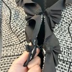 White House | Black Market Tweed Plaid Ribbon Ruffle Blazer Size 2 Photo 6