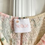 Selkie Hamptons Puff Sleeve Romper Butter Yellow Pink Size XL Photo 5