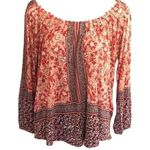 Lucky Brand  Off The Shoulder Blouse Floral Bohemian Long Sleeve Tunic Loose S Photo 0