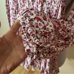 AFRM Monna Pink Floral Long Sleeve Cutout Flounce Hemline Mini Dress SMALL Photo 6