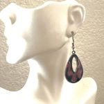 Vintage Cloisonné Abstract Teardrop Earrings Photo 4