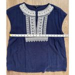 Madewell Top Womens Small Blue Embroidered Boho Festival Casual Oversized Photo 5