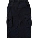 Aritzia TNA Cargo Skirt Black Denim Midi Skirt with Pockets Size Small (4) Photo 0
