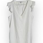 BB Dakota Evereve  White V-Neck Ruffle-Sleeve Shift Dress W1870 Sz M Photo 0
