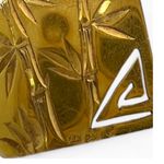 24K Marked Gold Pendant Necklace Dainty 1"inch Blessed Happiness 2 Sided Etched Photo 2