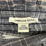 American Eagle  Paperbag Pants Womens S Blue Plaid High Rise Tapered Cotton Linen Photo 6