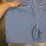 Talbots Women’s Size 12 Girlfriend Chino Shorts Blue White Checkered Gingham Photo 5