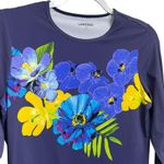 Lands' End Lands’ End Floral Rash Guard Top Purple Size S Long Sleeve Round Neck Swimwear Photo 6