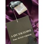 Susan Graver Size Large NEW Quilted Trench Long Sleeve Duster Jacket Grape Photo 4