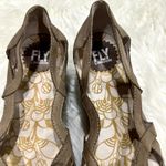 Fly London  Yadi Peep Toe Leather Wedge Sandal Sz 8.5 Photo 2