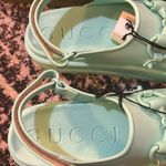Gucci  Horsebit Flatform Sandal Teal Cyan Photo 5