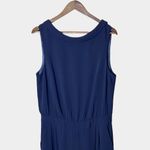 Boden Clarissa Navy Sleeveless Wide Leg Jumpsuit Size 12 Elastic Waist Pockets Blue Photo 3