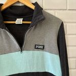 PINK - Victoria's Secret Victoria’s Secret Pink Sweater Size S Quarter Zip Colorblock Pullover Logo Photo 2