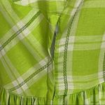 Vintage 60’s Handmade Lime Green Plaid Apron Style Fit and Flare Dress S Photo 5