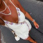 ZARA dress mini summer boho embroidered fringe cotton tribal Aztec wrap Photo 4