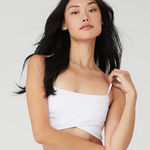 Alo Yoga  Airbrush Enso Criss Cross White Sports Bra Photo 0