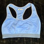 Forever 21 Women’s Large Blue with Black Stripes Racerback Sports Bra - No Padding Photo 0