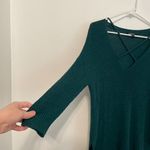 EXPRESS  Strappy Circle Hem Tunic Sweater Solid Teal Green Blue 3/4 Sleeve Winter Photo 7