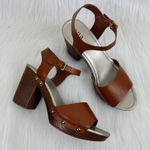 a.n.a  VIsta Platform Chunky Heel Clog Ankle Strap Open Toe Sandals Size 10 Brown Photo 0
