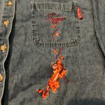 Disney Pooh brand tigger embroidered denim button down size 26\28W 100% cotton Photo 5