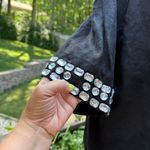 Focus 2000 Black Lace Trim Blazer 16W rhinestone sleeves Photo 2