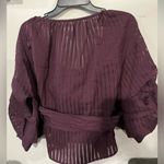 Chelsea28  burgundy Color
Stripe Wrap Blouse Size XS Photo 2