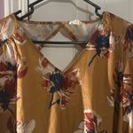 Love + Harmony  Womens Yellow Gold Floral Long Sleeve Blouse Size M New Photo 2