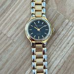 Pierre Cardin Vintage Ladies Watch Diamond Black Dial Two-Tone Bracelet Photo 5