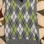 Green and grey 100% cotton argyle sweater vest. Dark academia, Rory Gilmore vibe Gray Size 4 Photo 0
