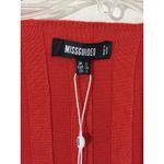 Missguided  Red Square Neck Extreme‎ Ribbed Long Sleeve Bodysuit Womens 4 NEW NWT Photo 4