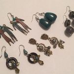 Lot Of 5 Silver Tone Costume Earrings Pierced Variety!!!! Photo 0