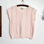 Vintage 90s Light Pink Knit Cap Sleeve Sweater Top Size M Photo 1