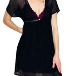 Paradise Black Mesh Swim Cover Mini Sheer Dress Photo 0