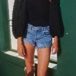 BUCKETLIST Bubble Contrast Poof Sleeve Fitted Bodysuit Size L Black Size L Photo 0