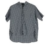 Madewell Gingham Play Button Down Shirt in True Black Womens XS Oversized Preppy Photo 2