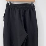 ZARA Women M High-Rise Tapered Jogger Black Pockets Stretch Drawstring Gold Photo 4