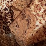 Delicates Animal Print Satin Lace Wrap Robe With Belt Photo 4