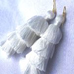 Whitw Fringe Earrings White Photo 0