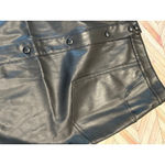 Canyon Retreat Black Faux Leather Midi Skirt Button Front Pockets 10 Womens Photo 1