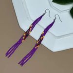 Purple Beaded Earrings Photo 0