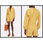 MOTHER Denim ππ Gatherer Short Romper ~ So Far Gone - Rattan Yellow Size Small Photo 2