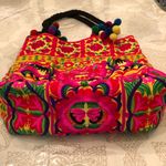 None Bright Embroidered tote bag w/pompoms Photo 4