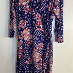 Beige dress women multicolor Size M. Used excellent condition.work office Blue Size M Photo 0